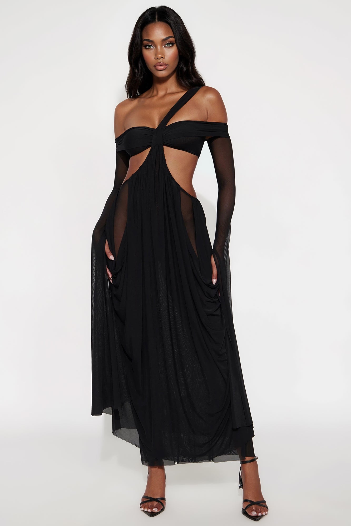 Mesh Maxi Dress (Black)