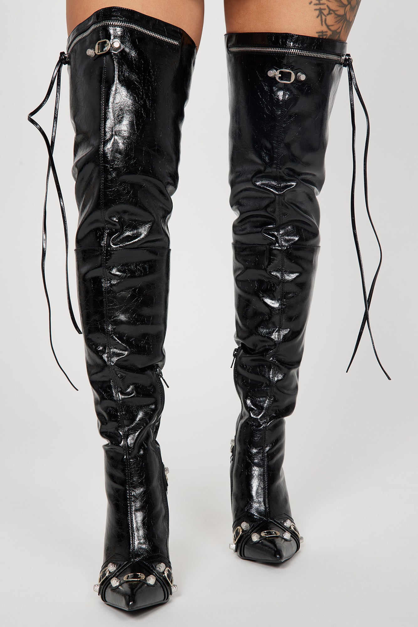 Camila Over The Knee Hardware Boots (Black) image 2