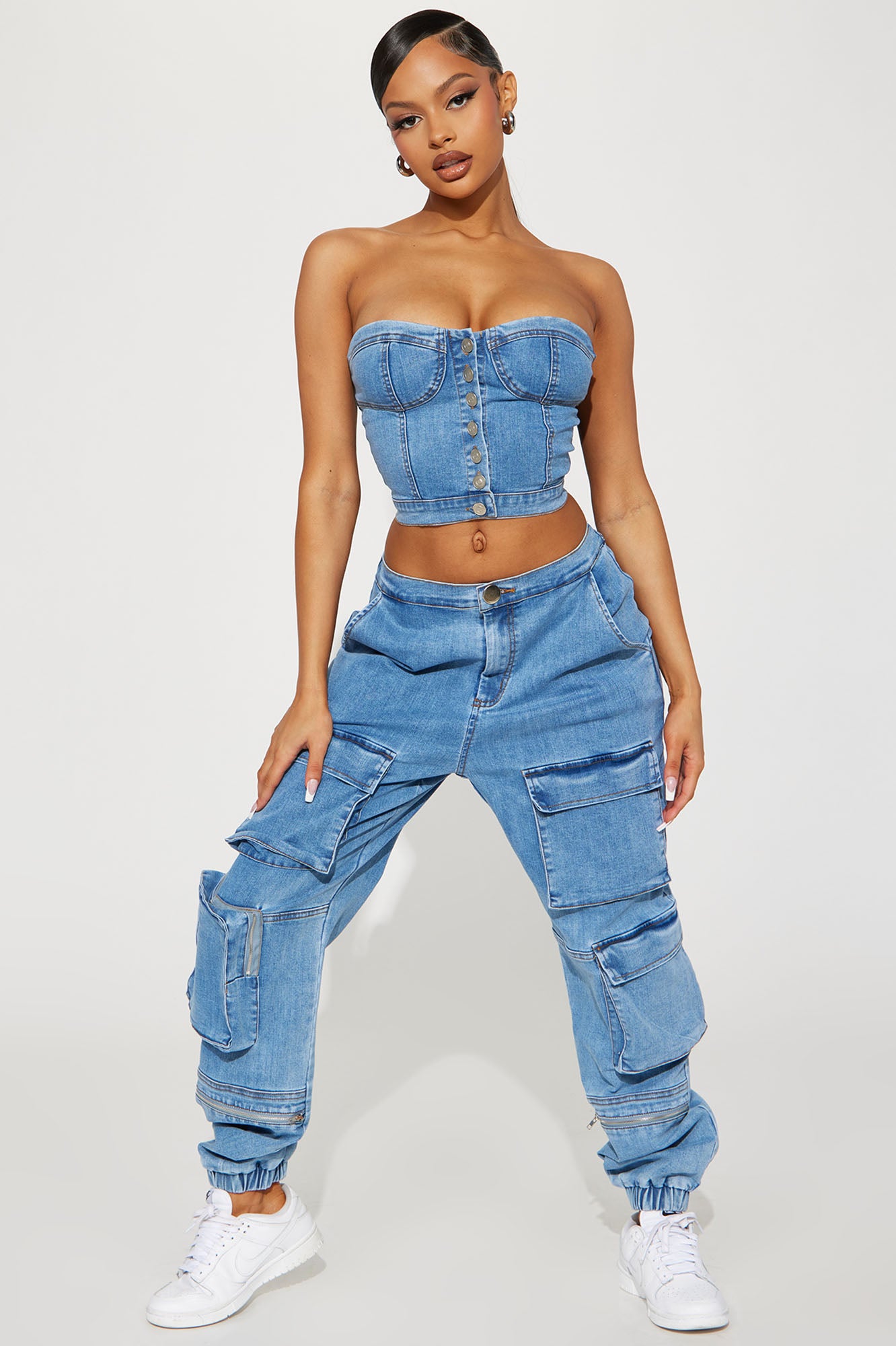 Denim Pant Set (Light Wash)