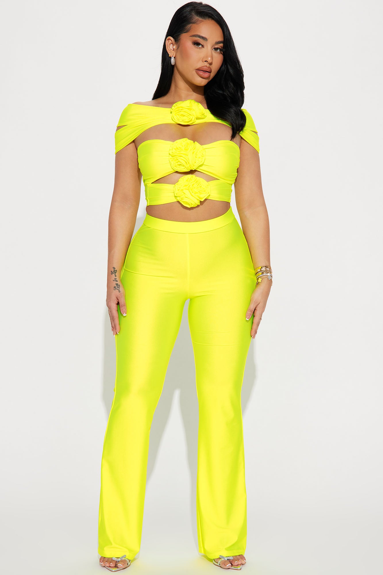 Floral Pant Set (Lime)