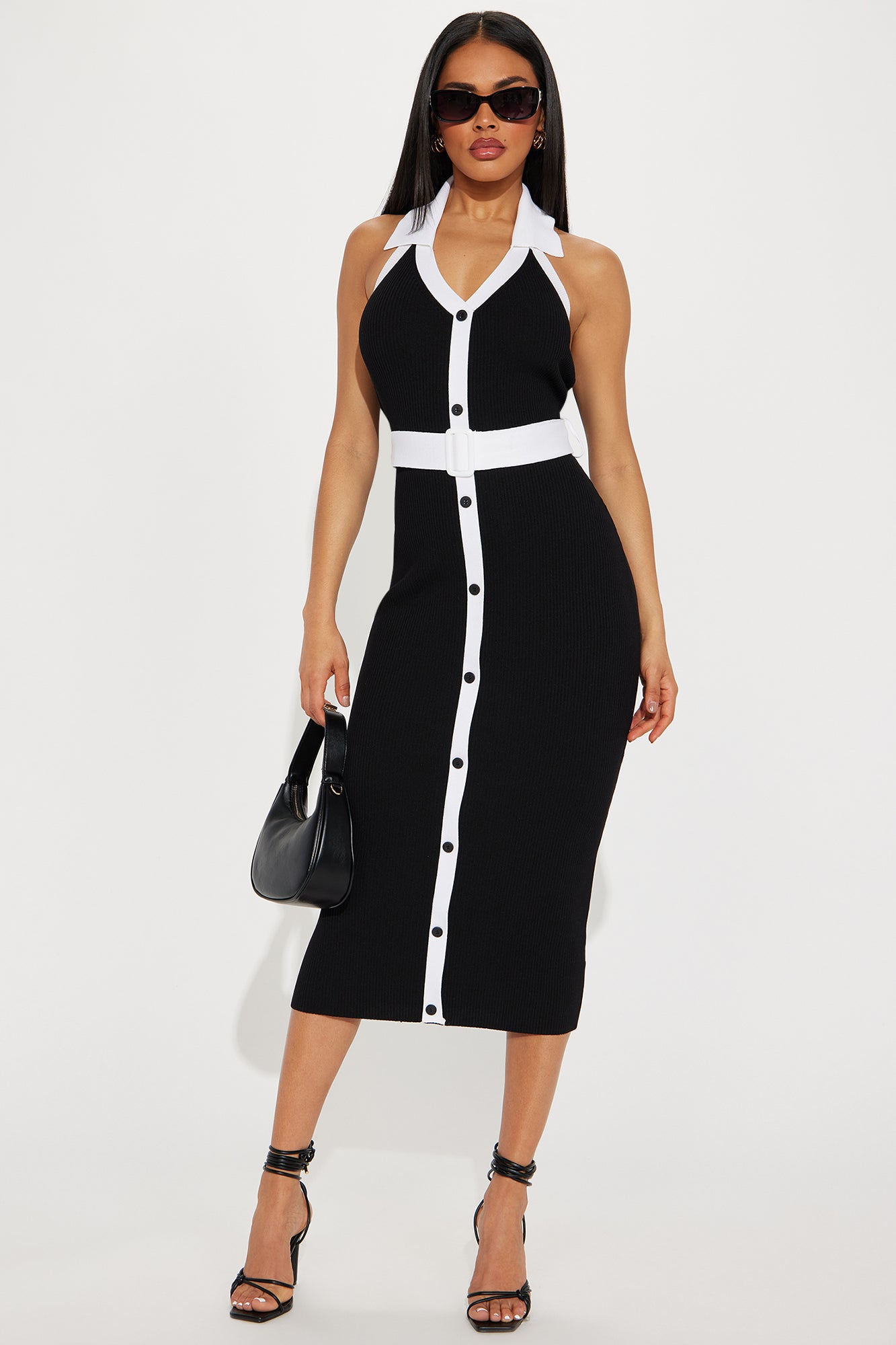 Sweater Midi Dress (Black/White)