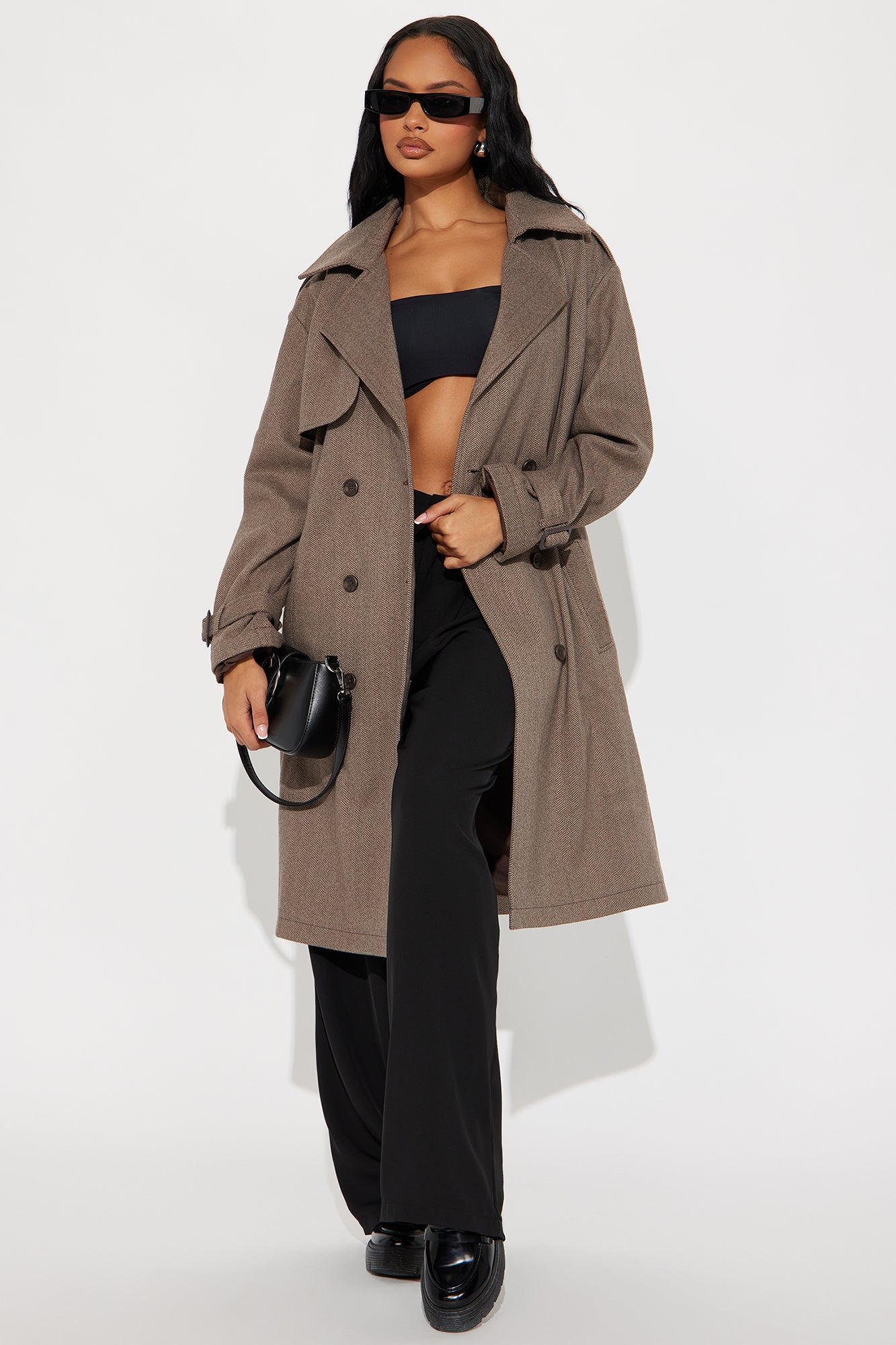 preppy chic plaid trench