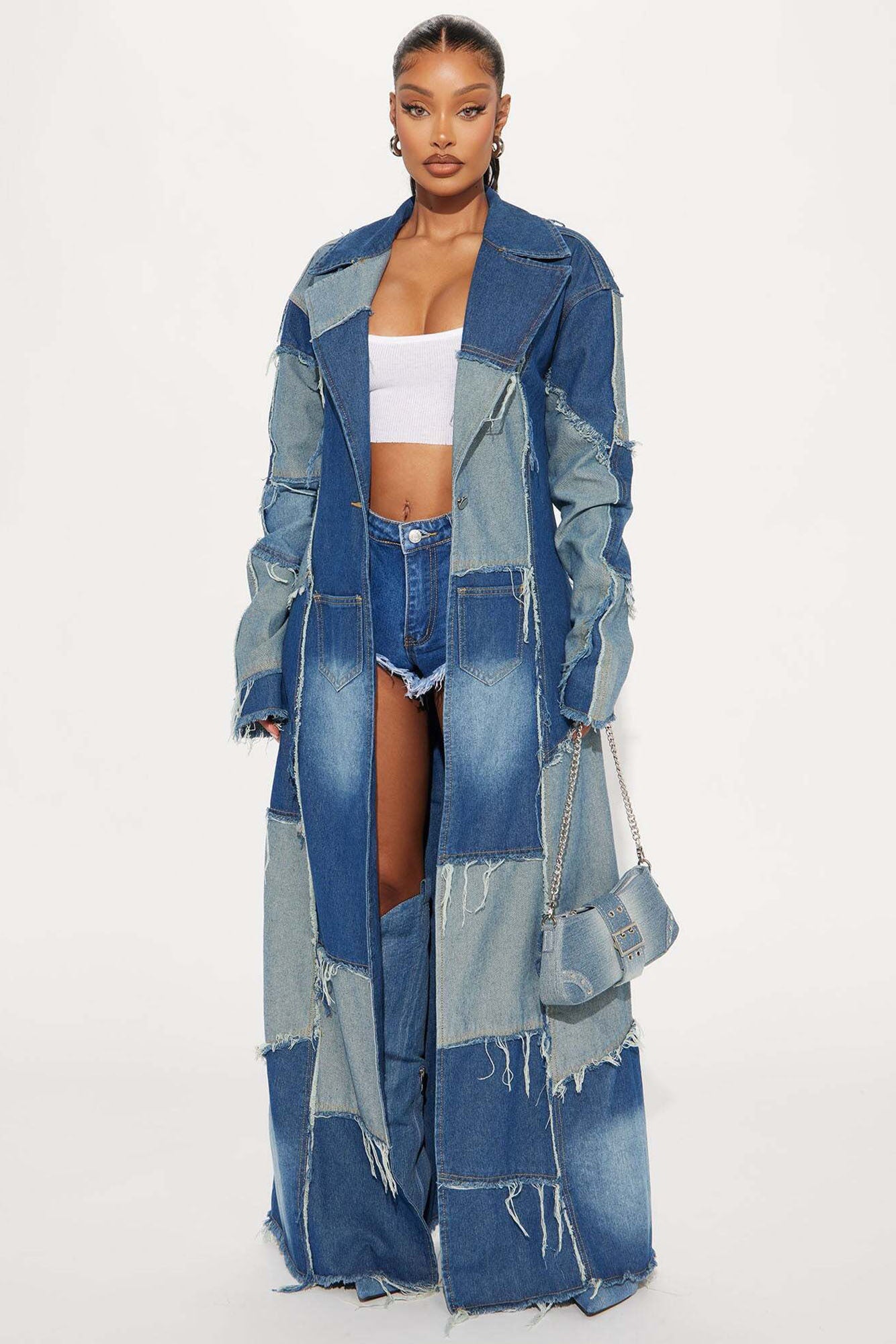 dont talk loud denim trench coat vintage