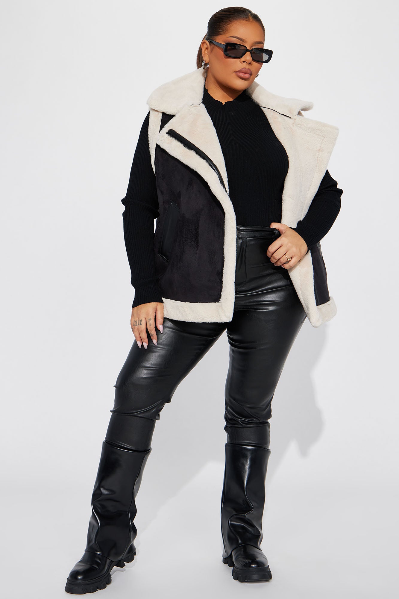 come my way shearling vest