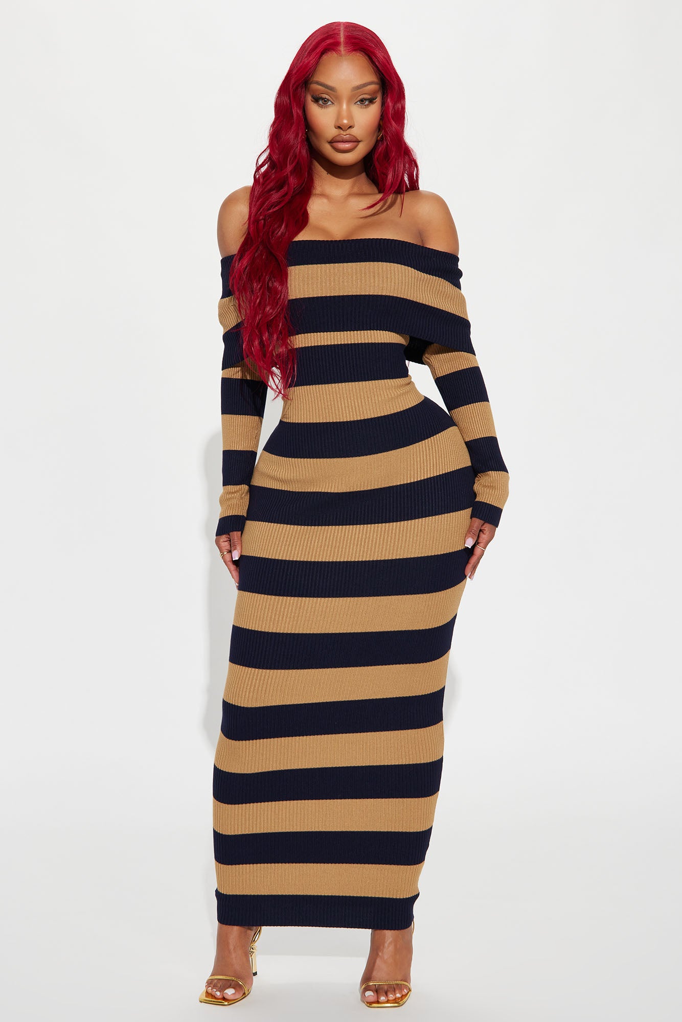 Sweater Maxi Dress (Navy/combo)
