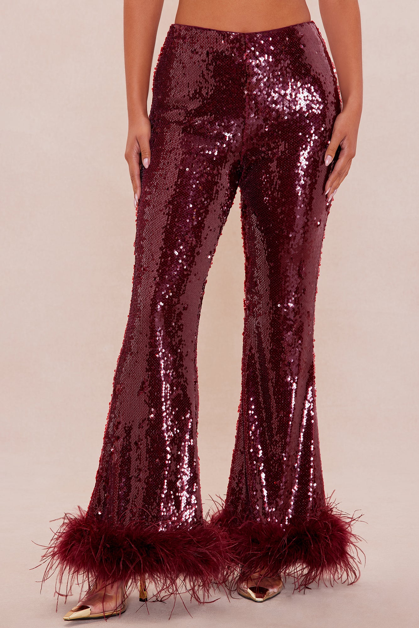 Sequin Pant (Burgundy) image 2