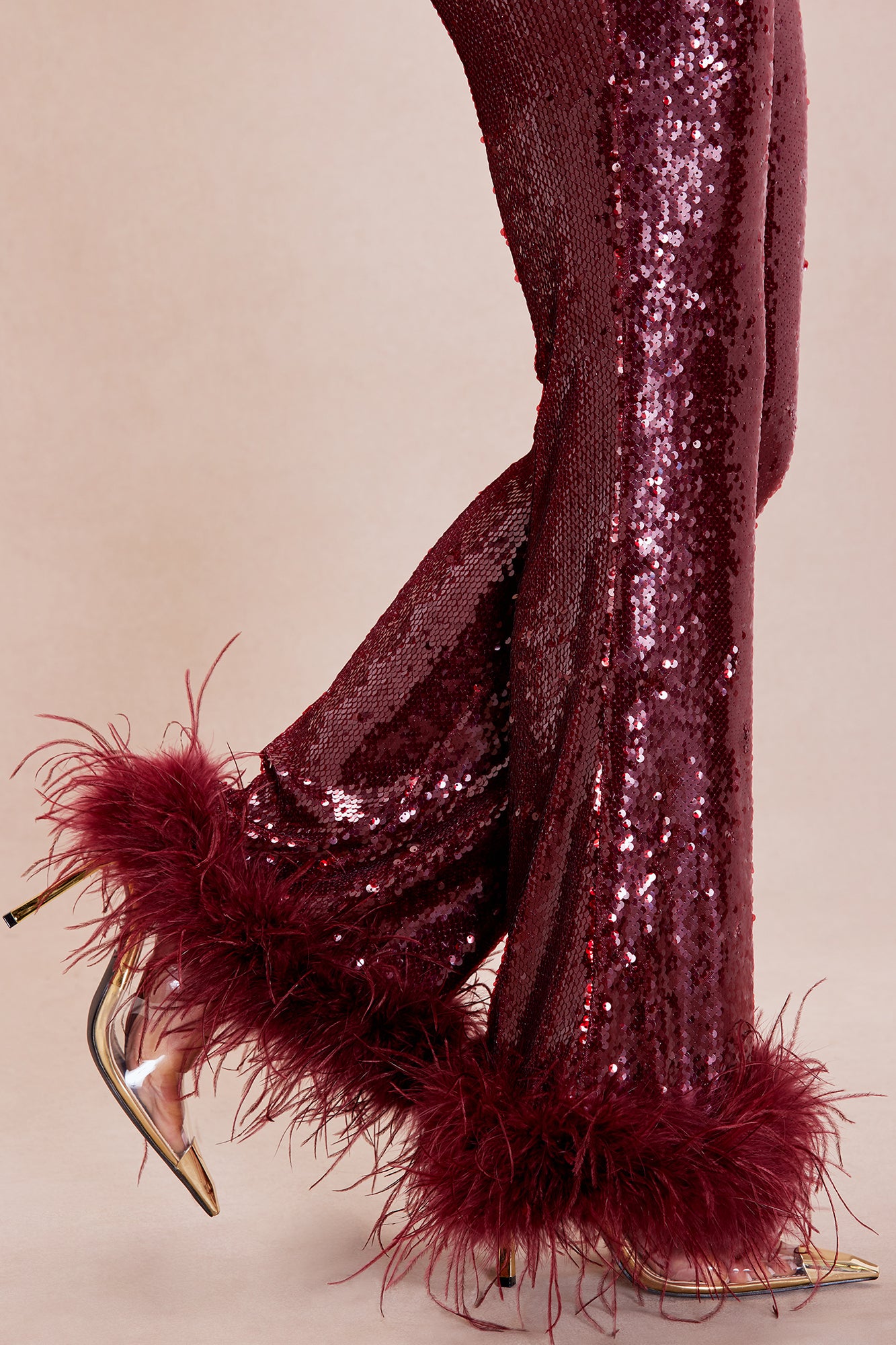 Sequin Pant (Burgundy) image 3