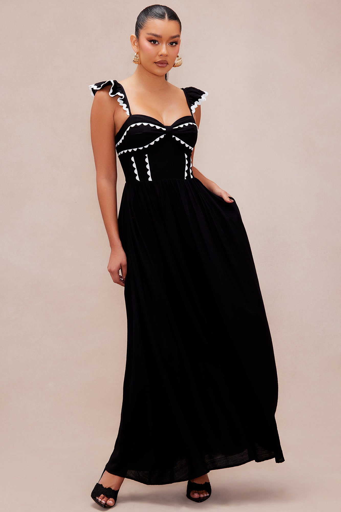 Maxi Dress (Black/White)