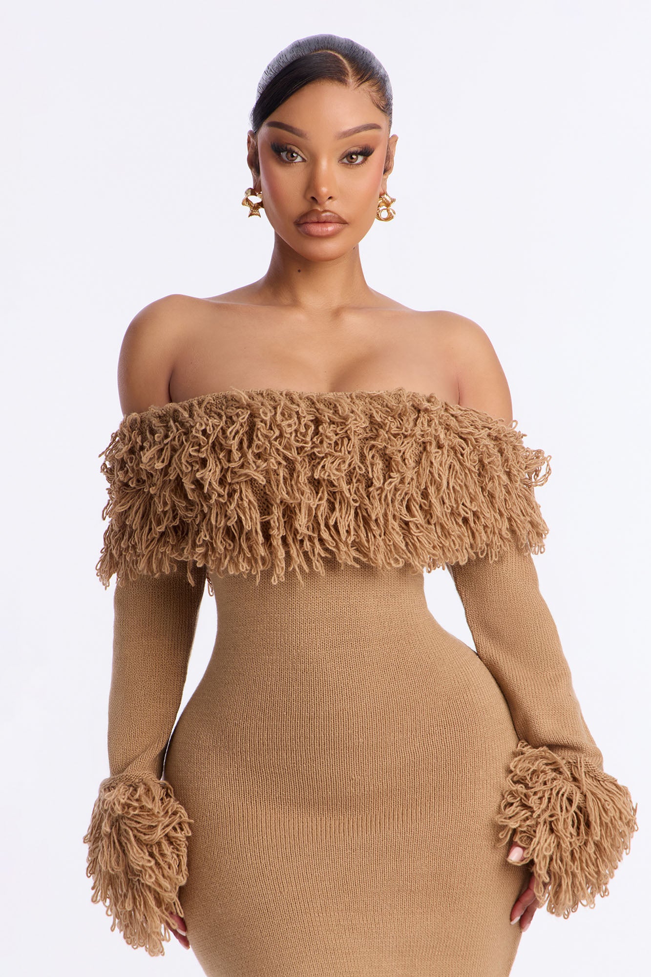 Sweater Maxi Dress (Taupe) image 2