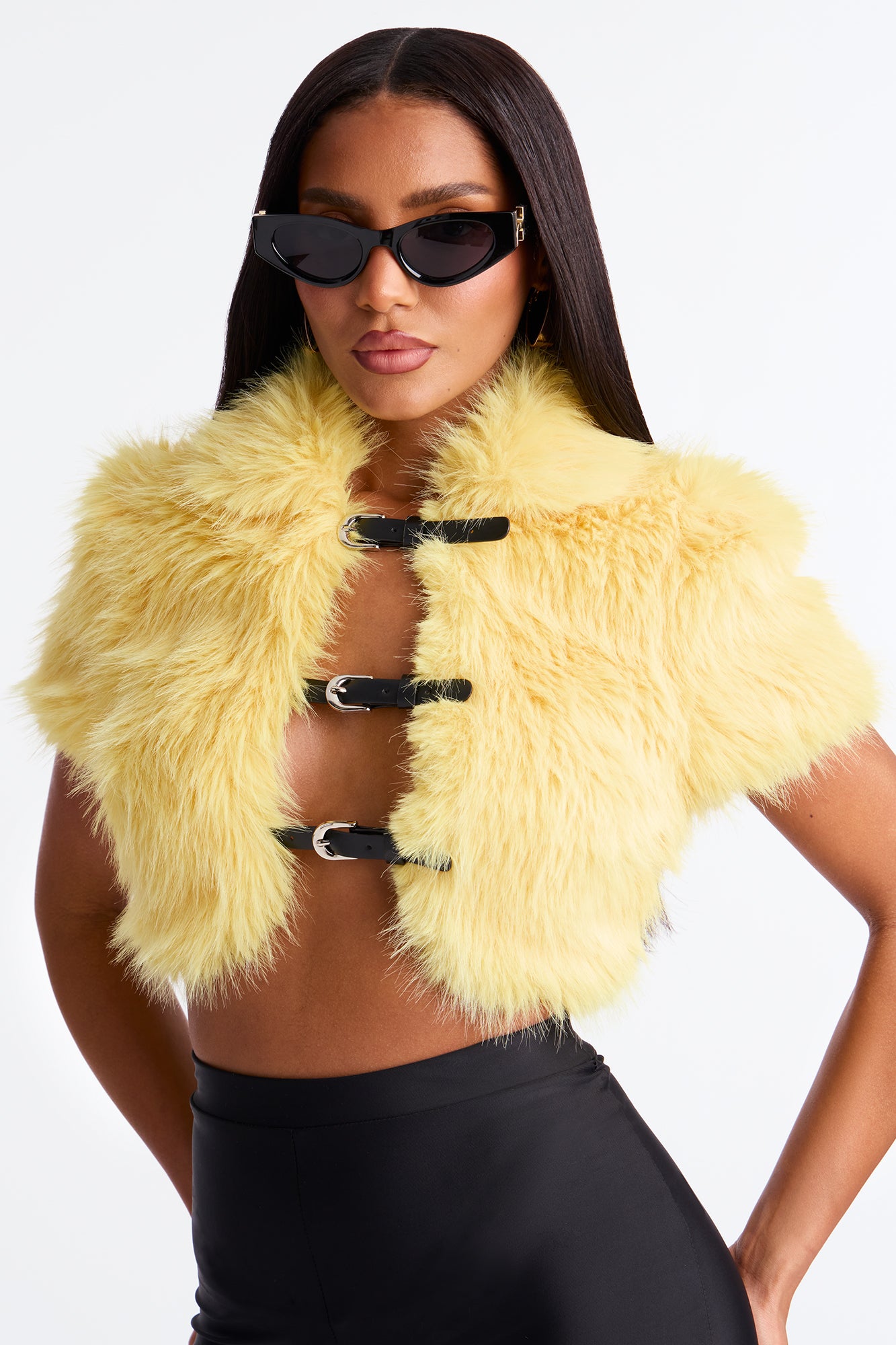 Faux Fur Top (Yellow)