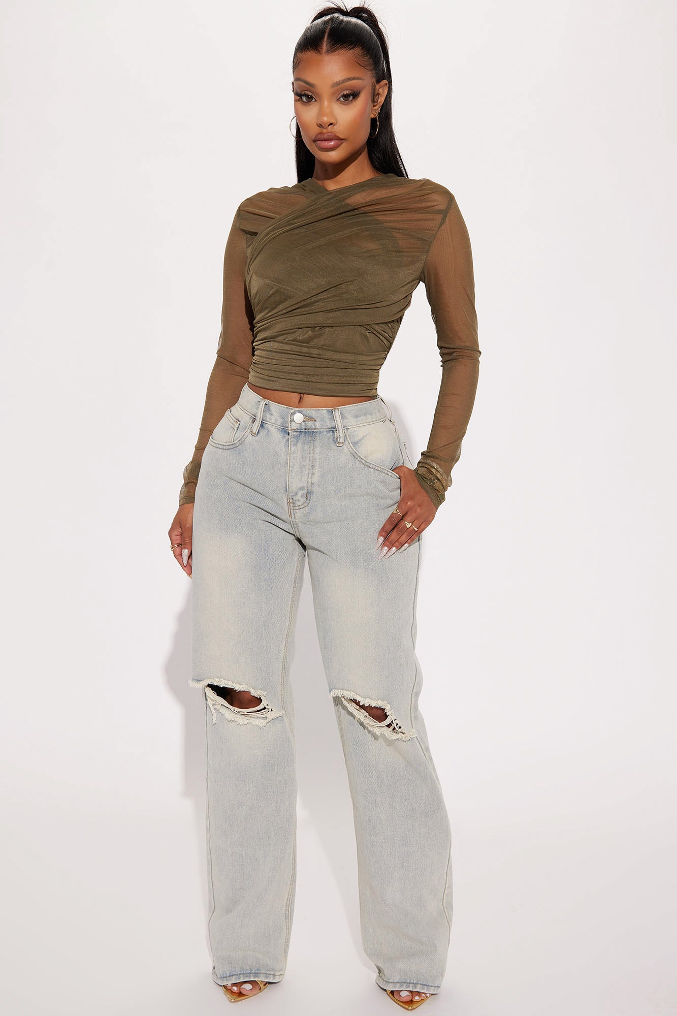 Mesh Top (Olive) image 2