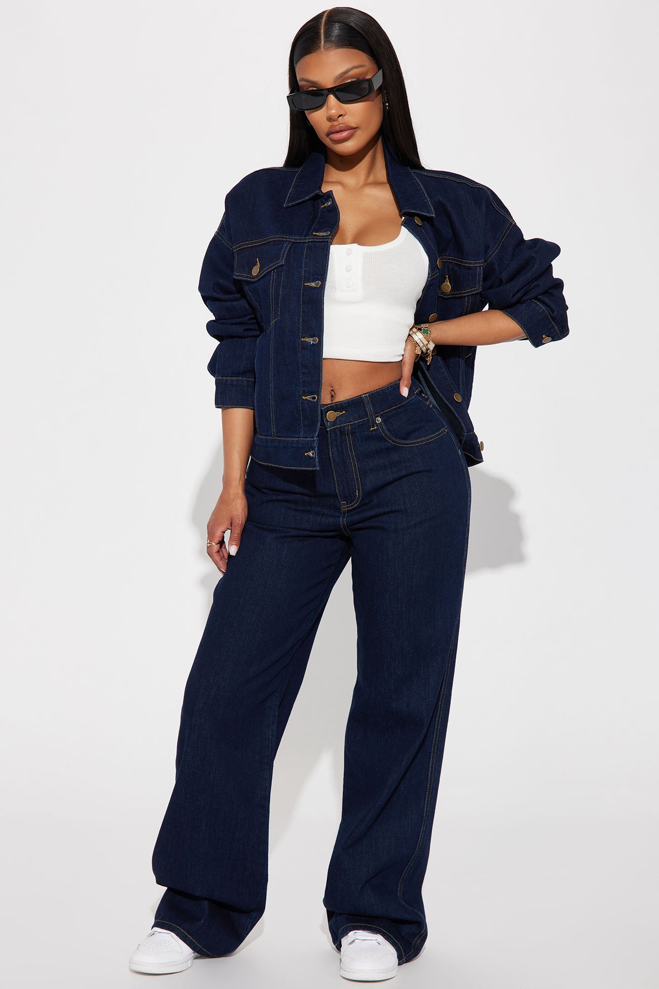 Denim Trucker Jacket (Dark Wash) image 2