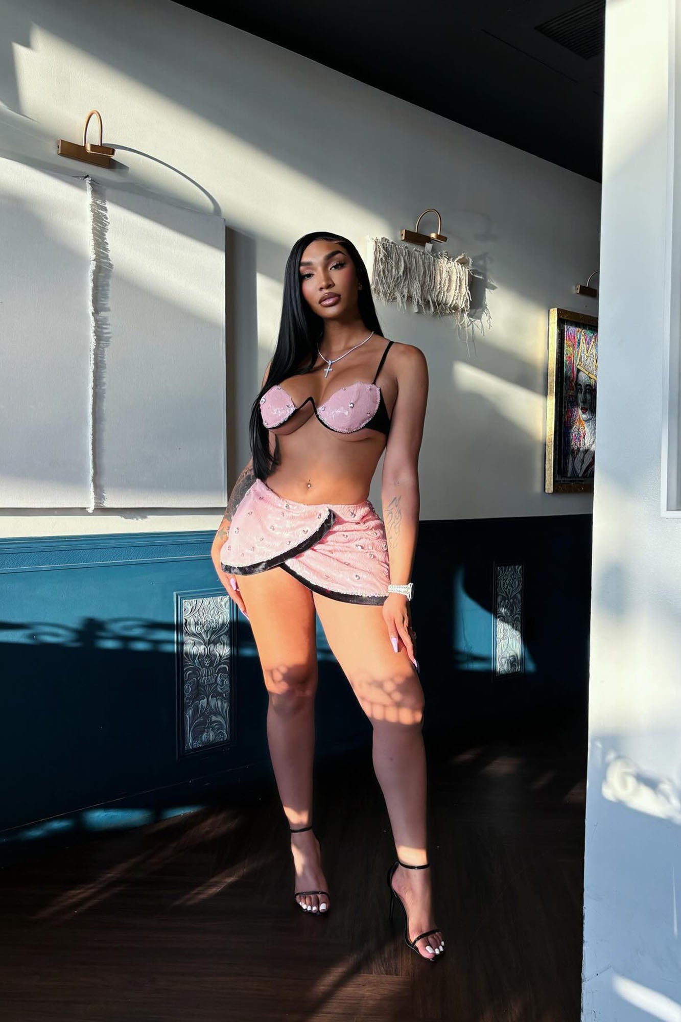 Sequin Skirt Set (Pink)