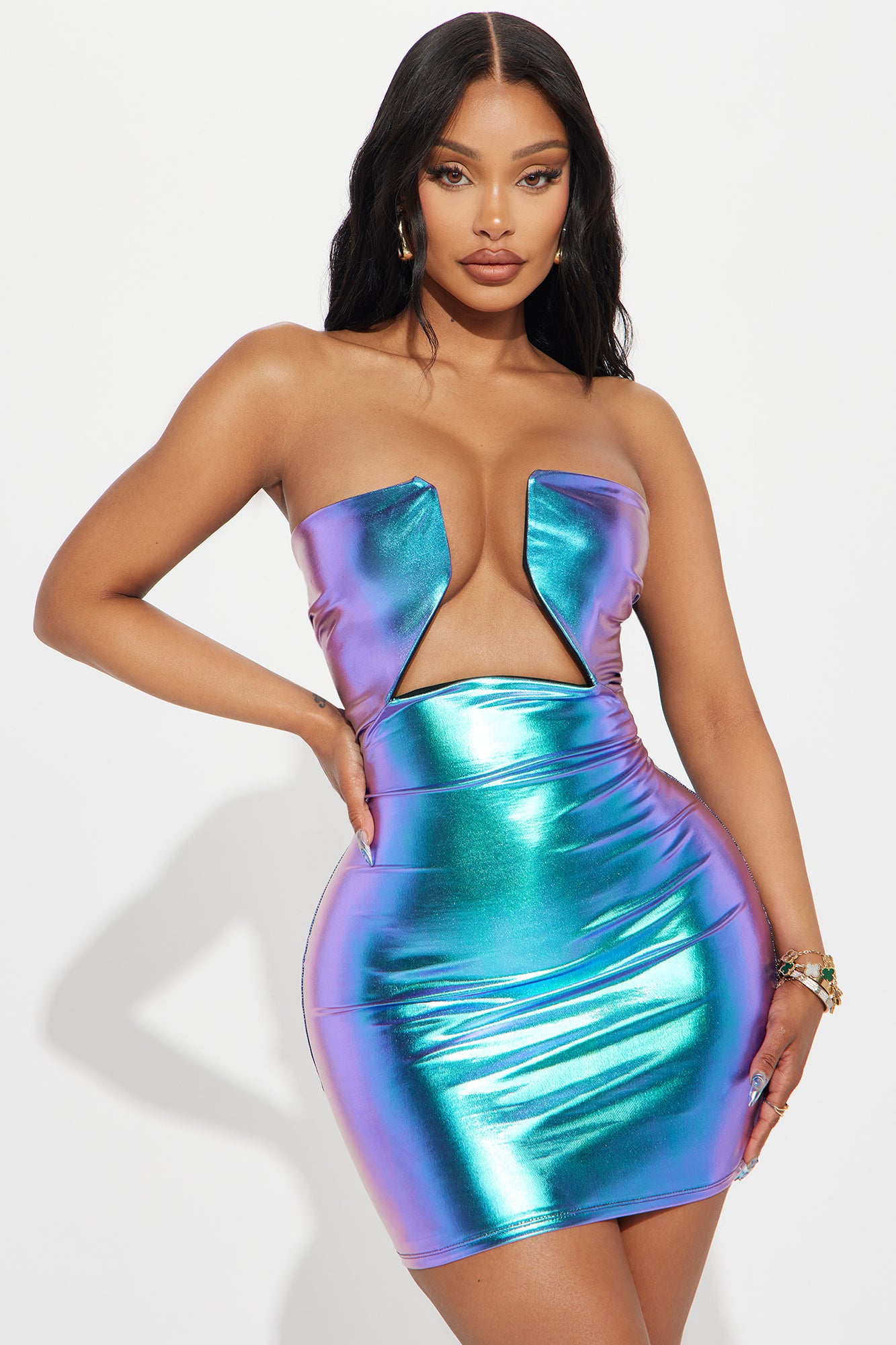 Mini Dress (Purple/combo) image 2