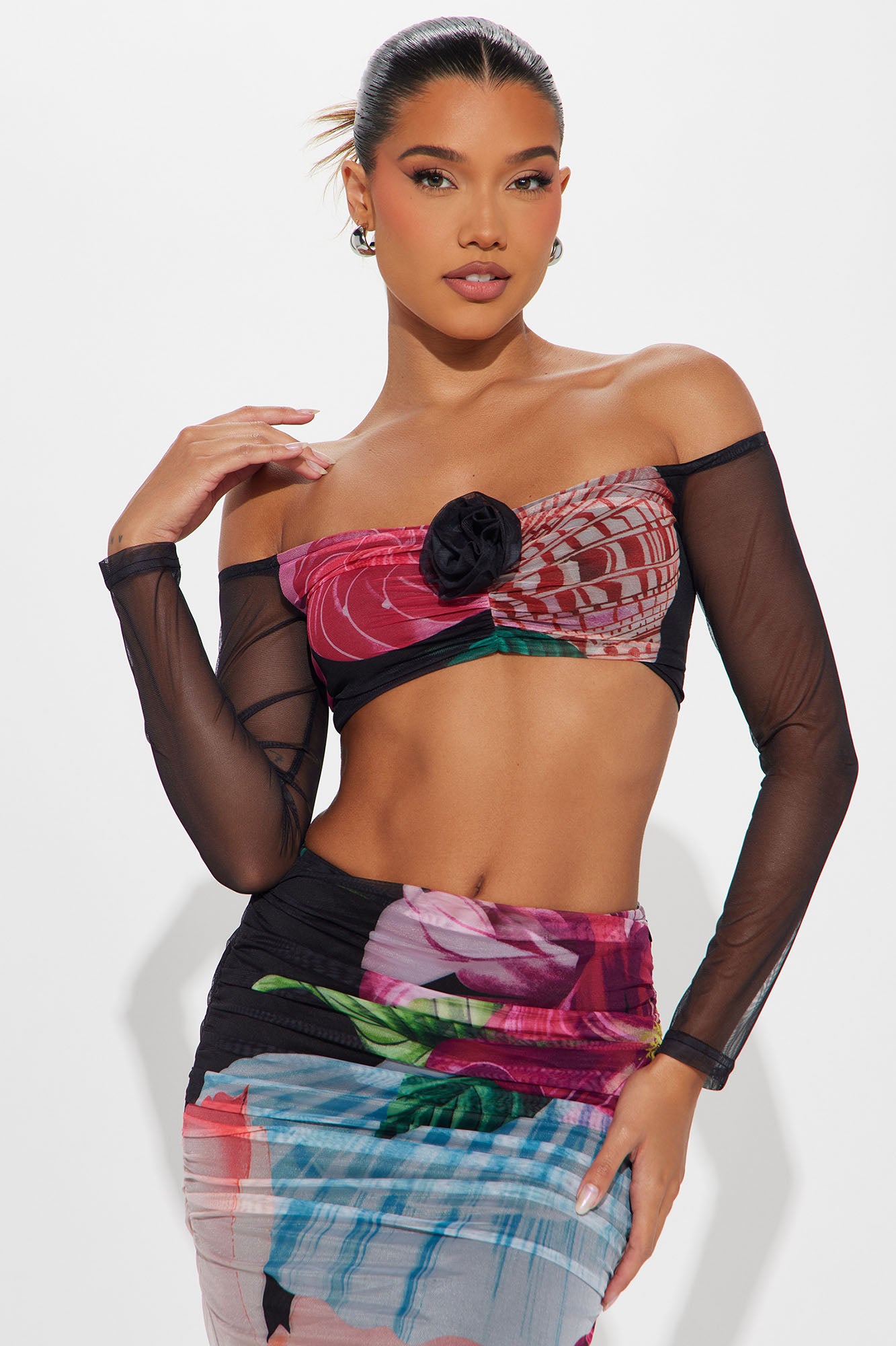 Mesh Skirt Set (Black/combo) image 2