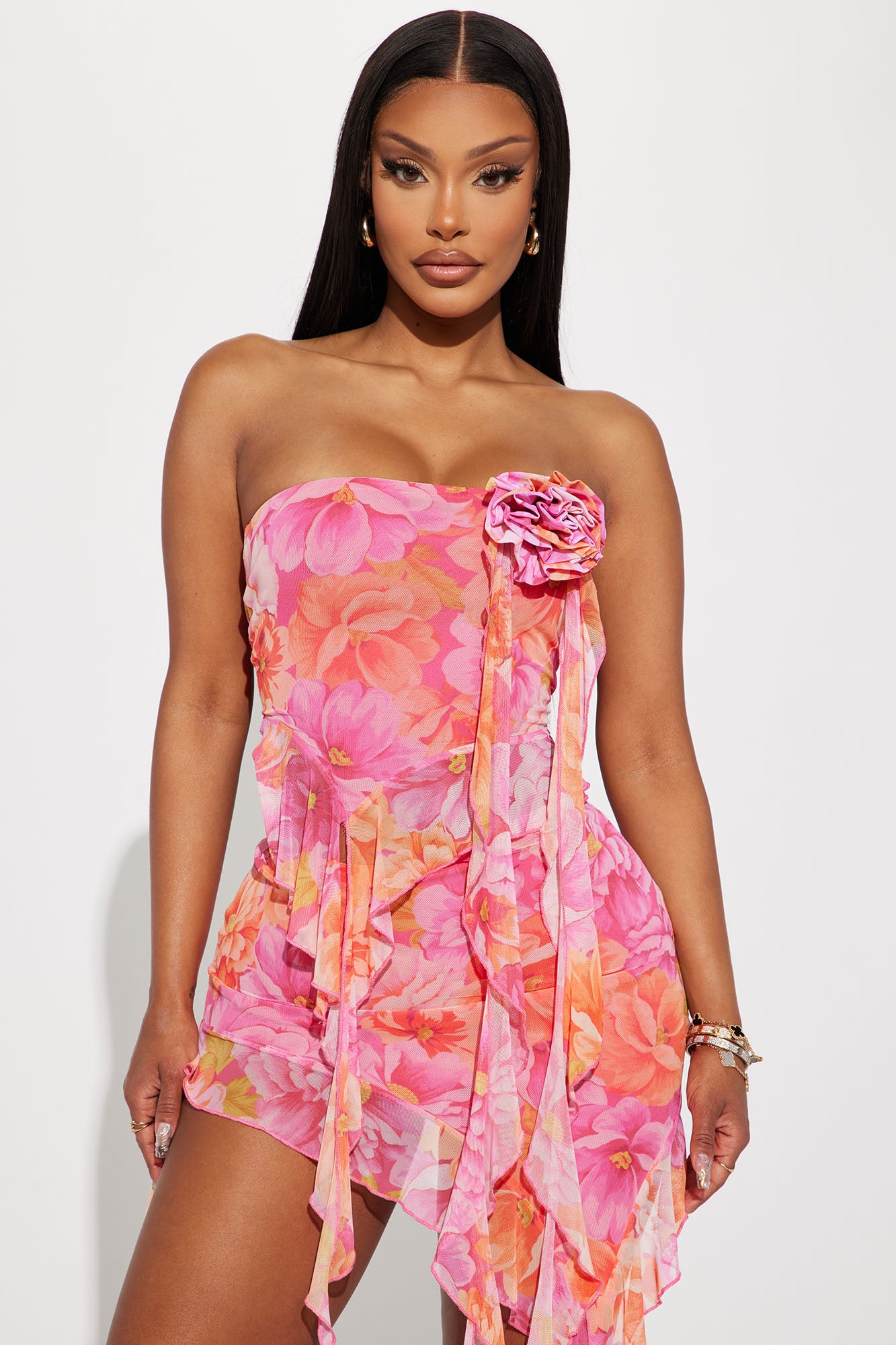 Mesh Skirt Set (Pink/combo) image 2