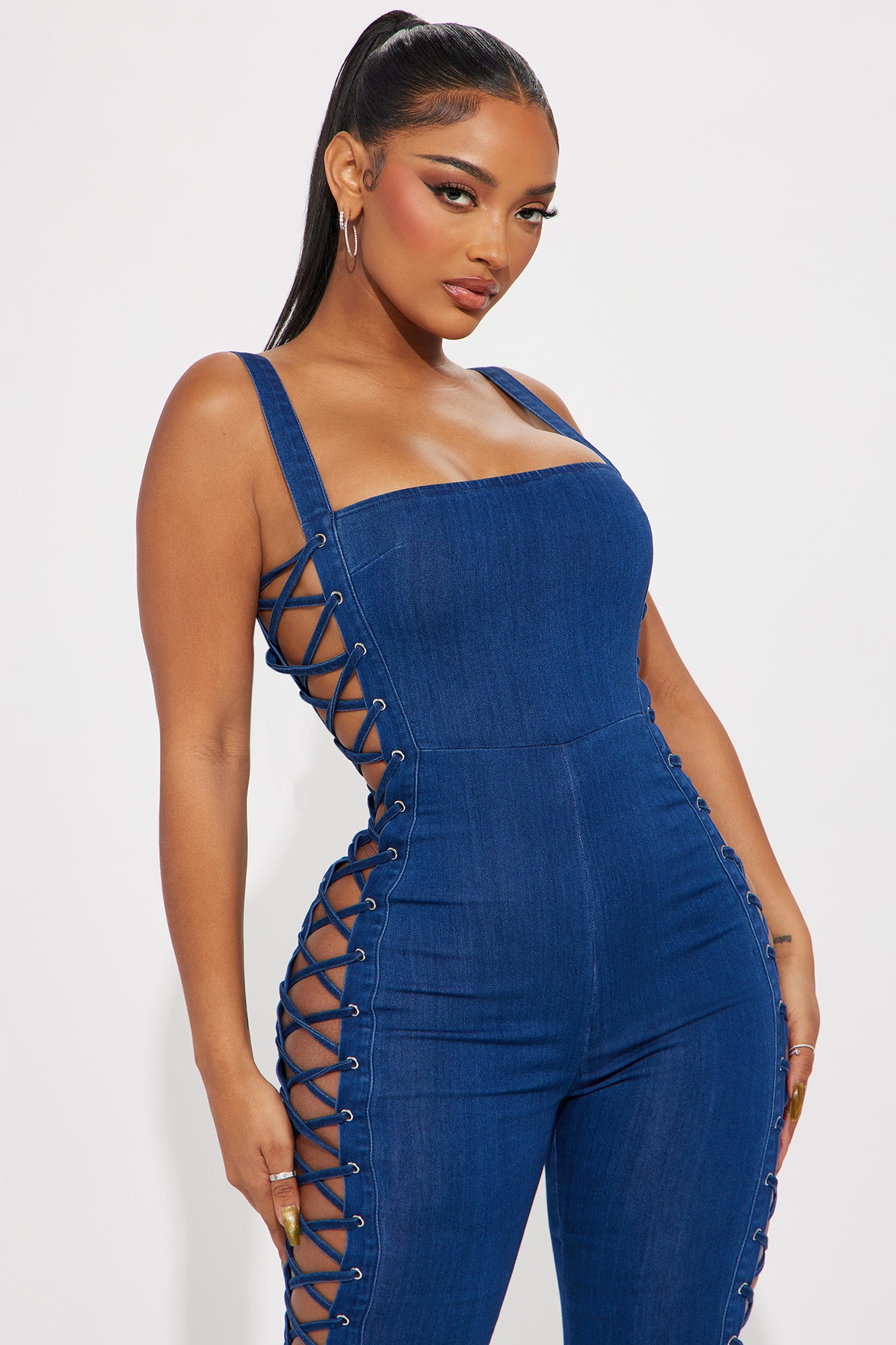 Denim Jumpsuit (Dark Wash) image 2