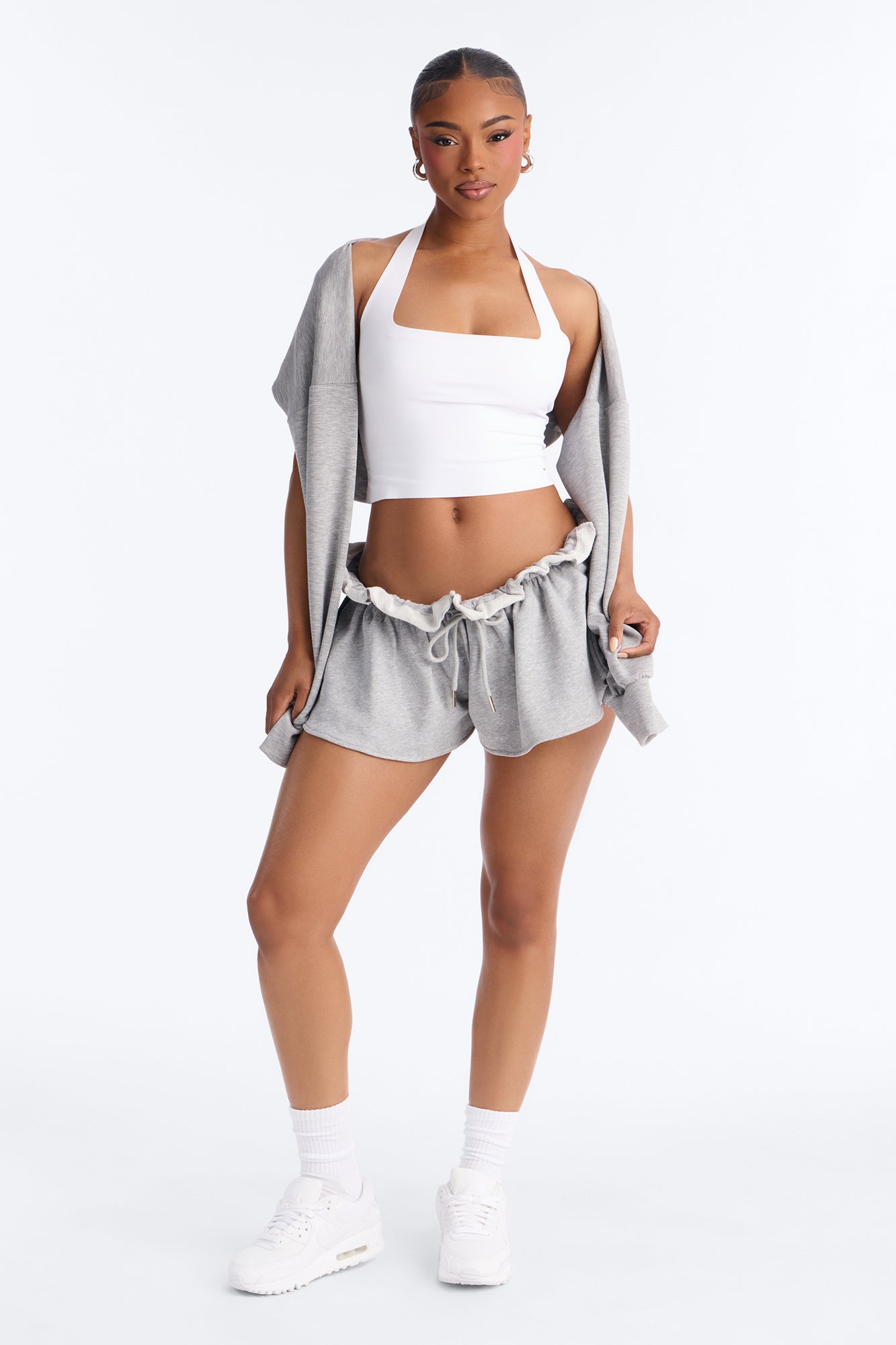 On The Go Low Rise Flowy Short (Heather Grey)