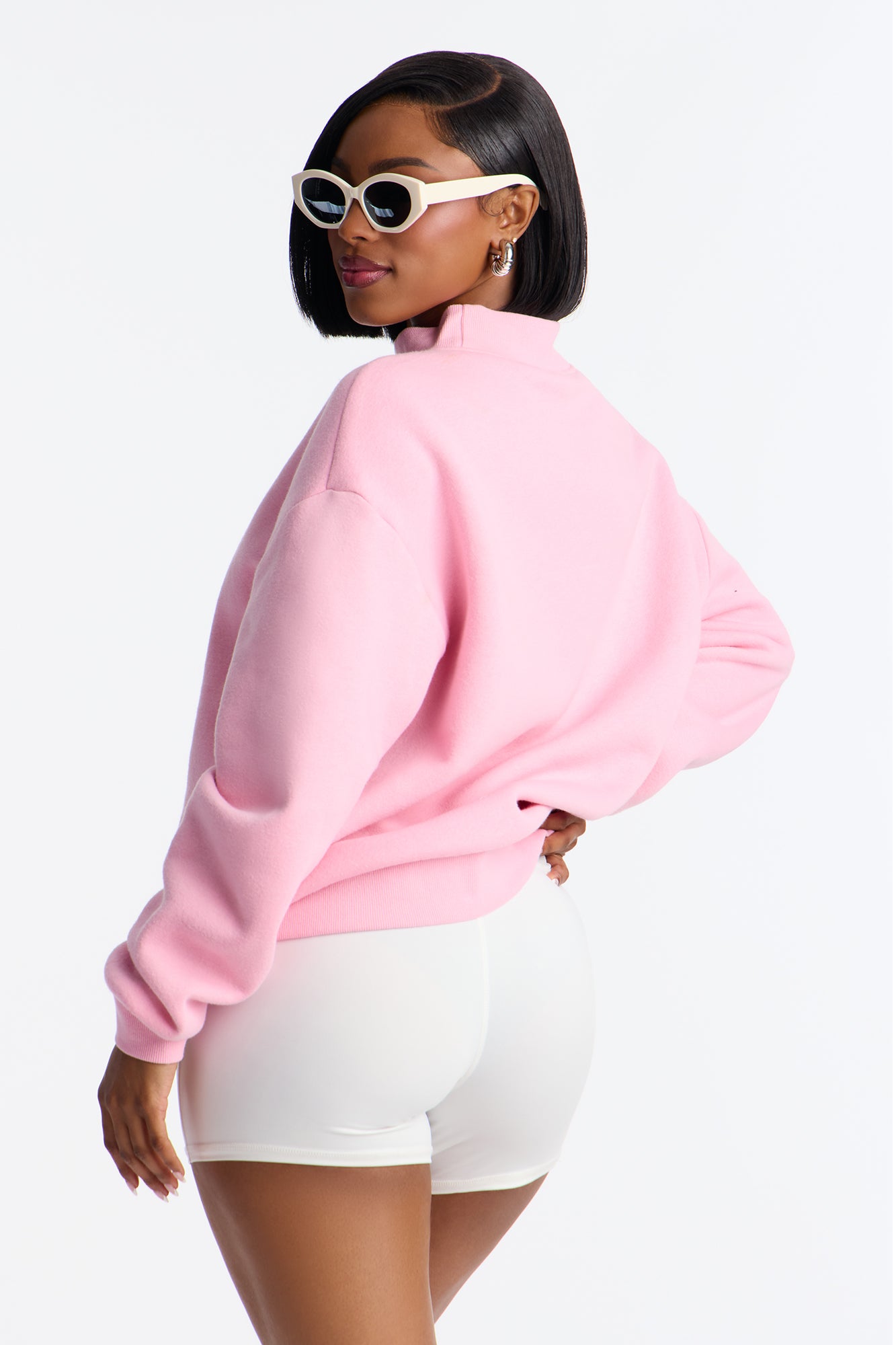 The Classic Mock Neck Sweatshirt (Pink) image 3