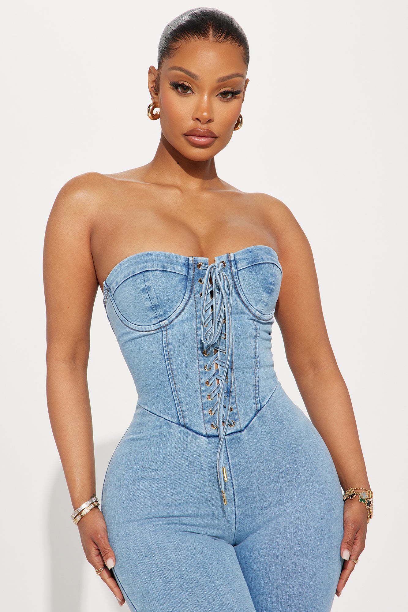 Denim Jumpsuit (Light Wash) image 2