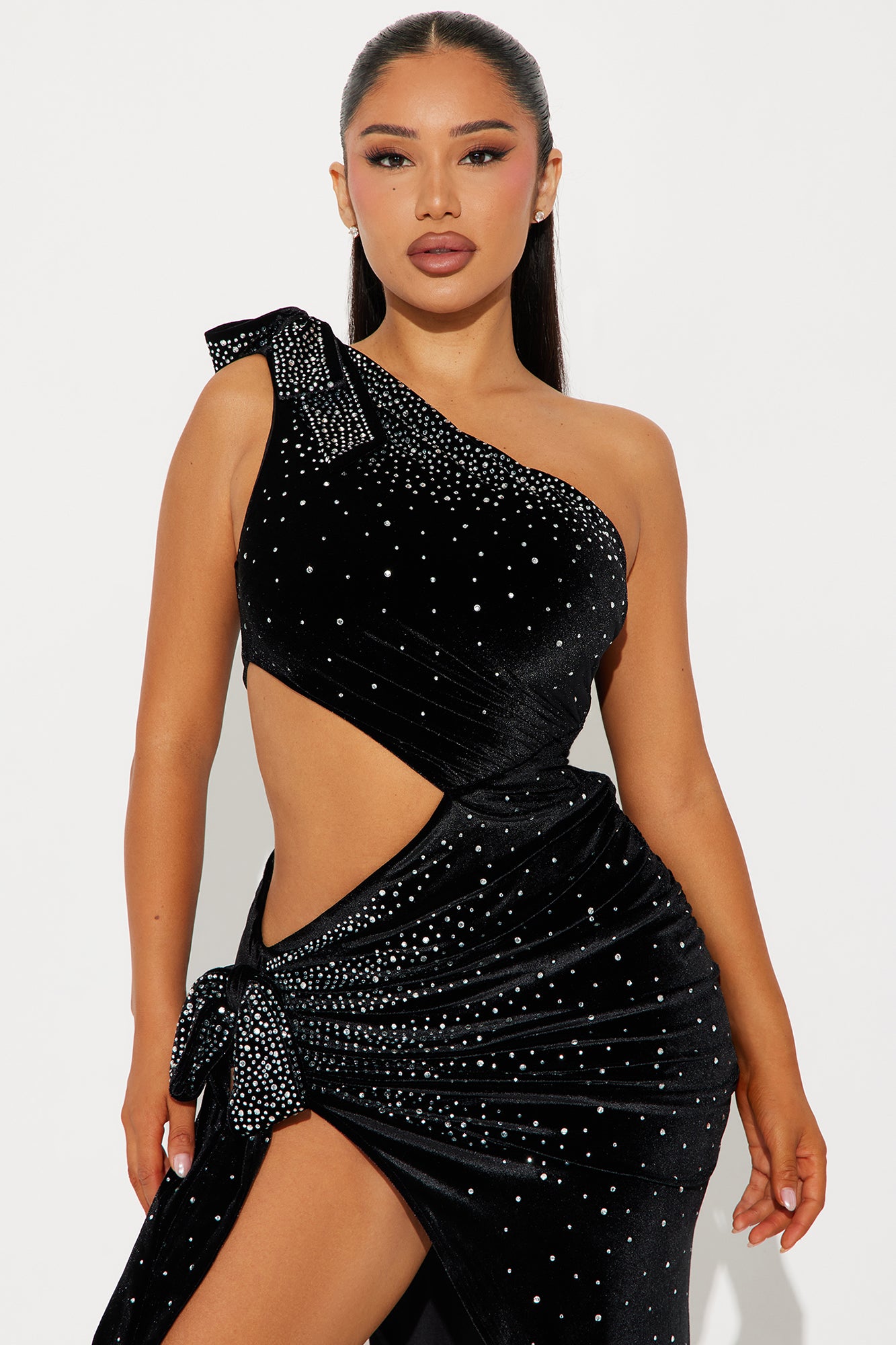 Velvet Maxi Dress (Black) image 3