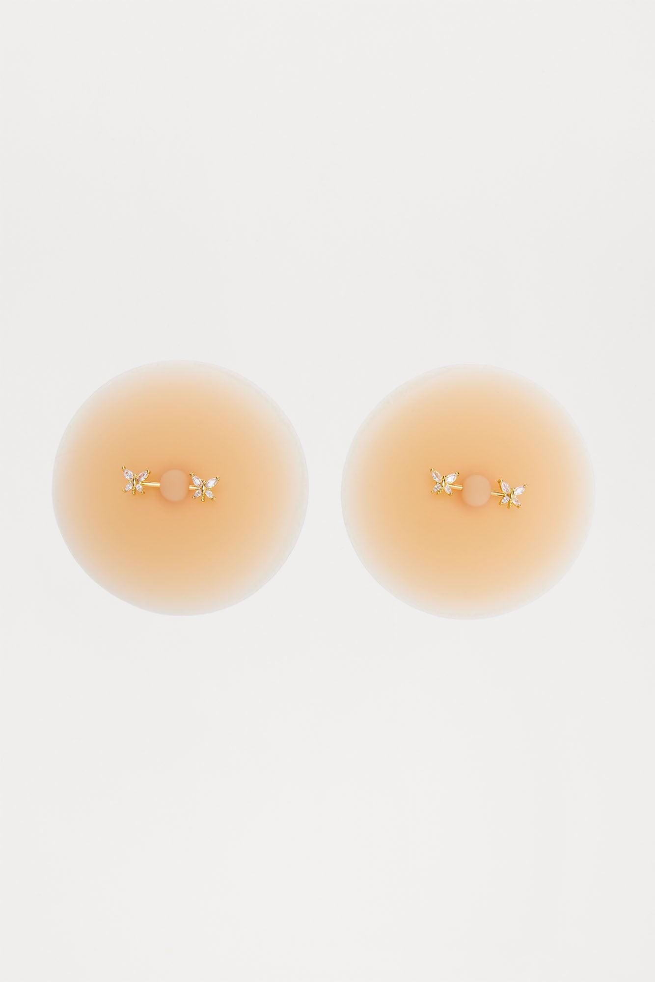 Faux Pierced Nipple Cover Pasties (Nude) image 3
