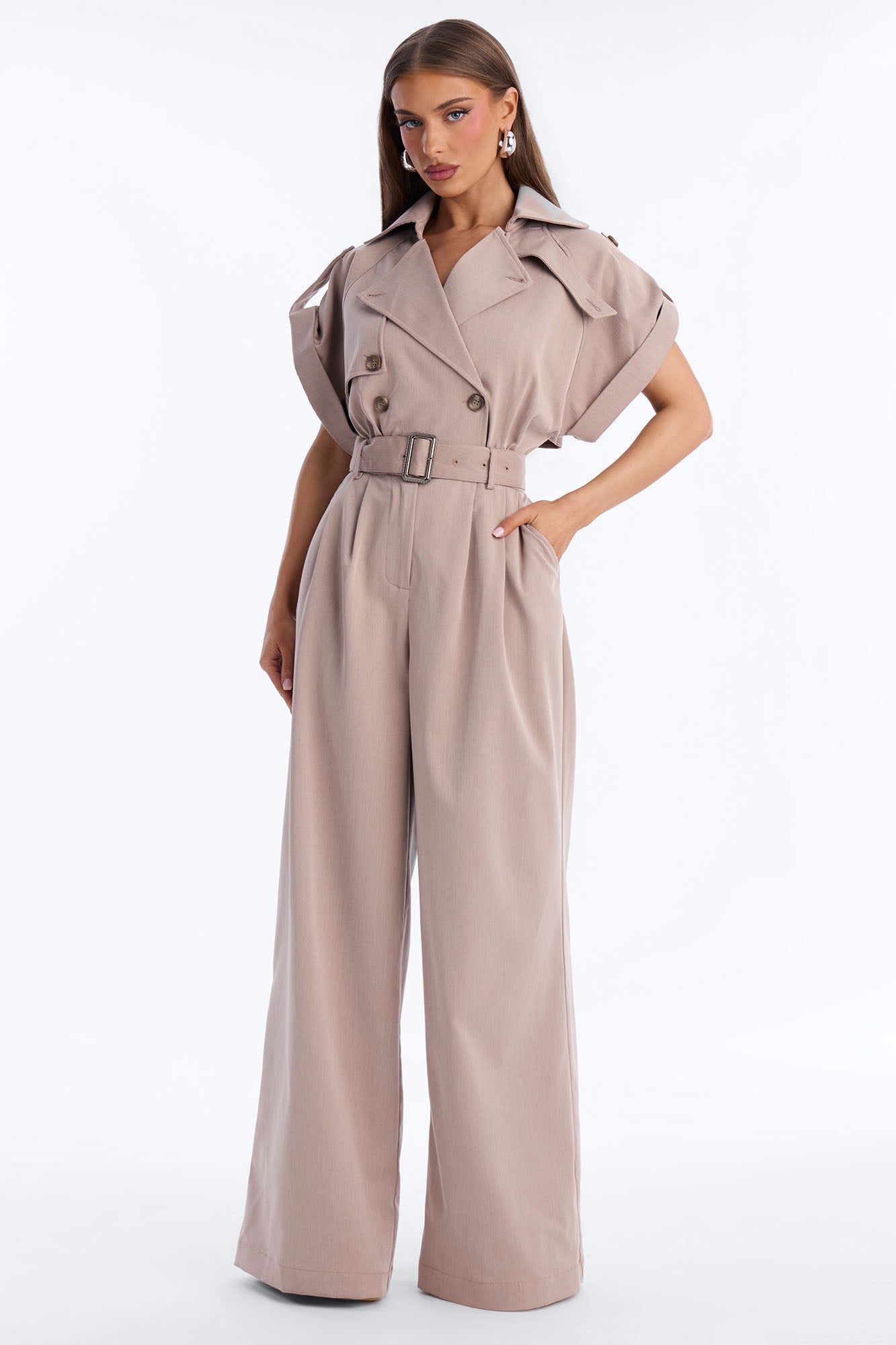 Trench Jumpsuit (Mocha)