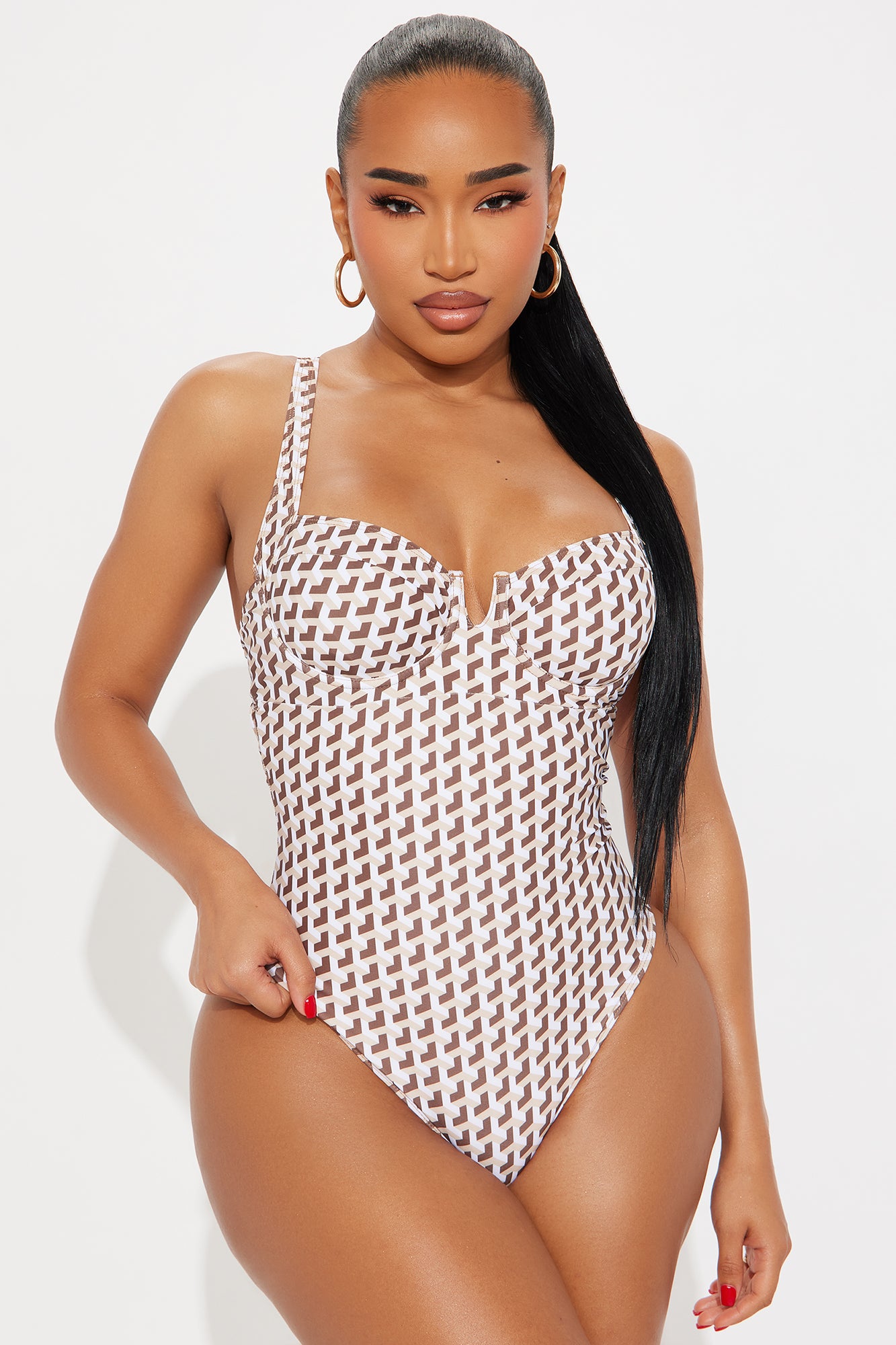 Piece Swimsuit (Brown/combo)