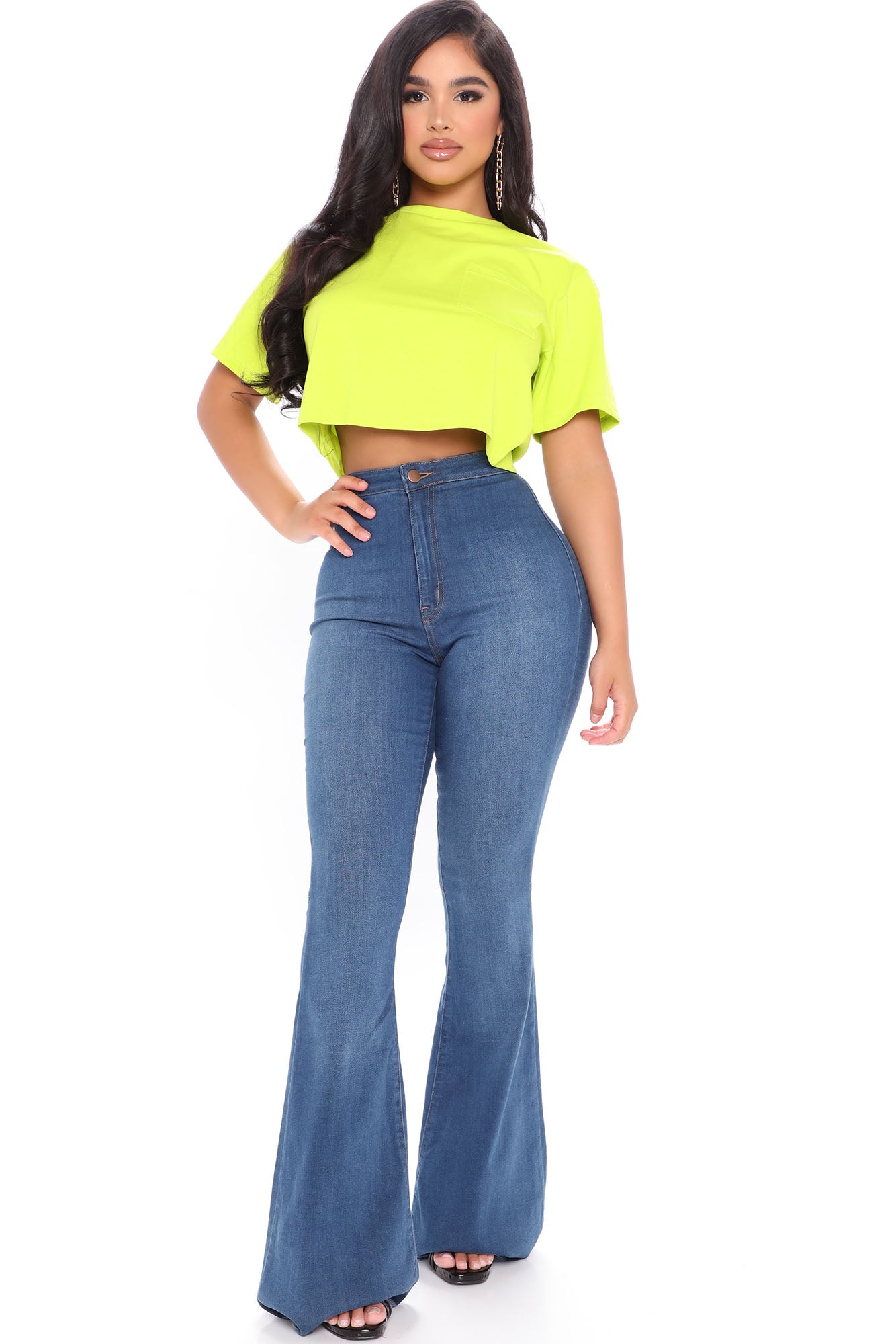 Elisa Relaxed Crop Tee (Neon Green) image 2