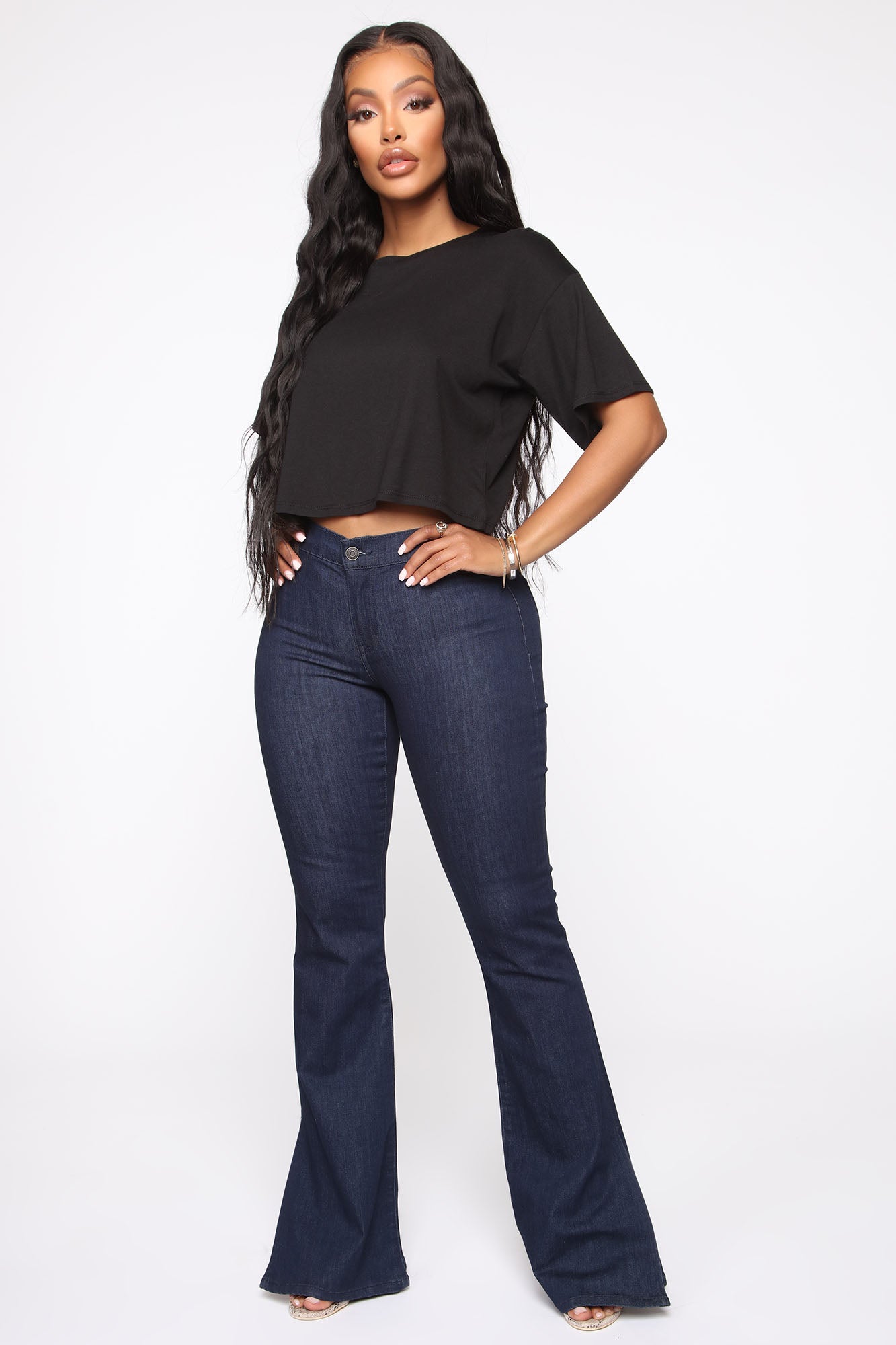 Leslie Cropped Tee (Black) image 2