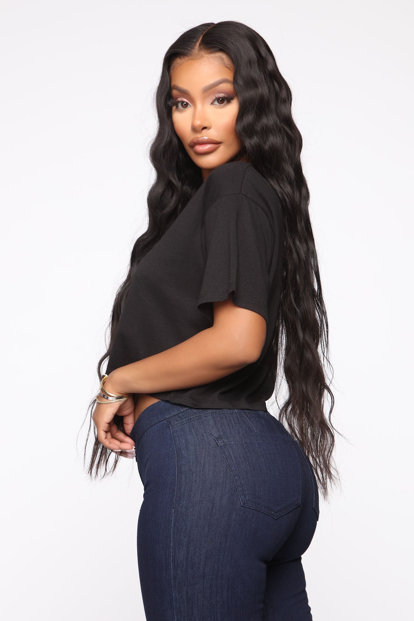Leslie Cropped Tee (Black) image 3