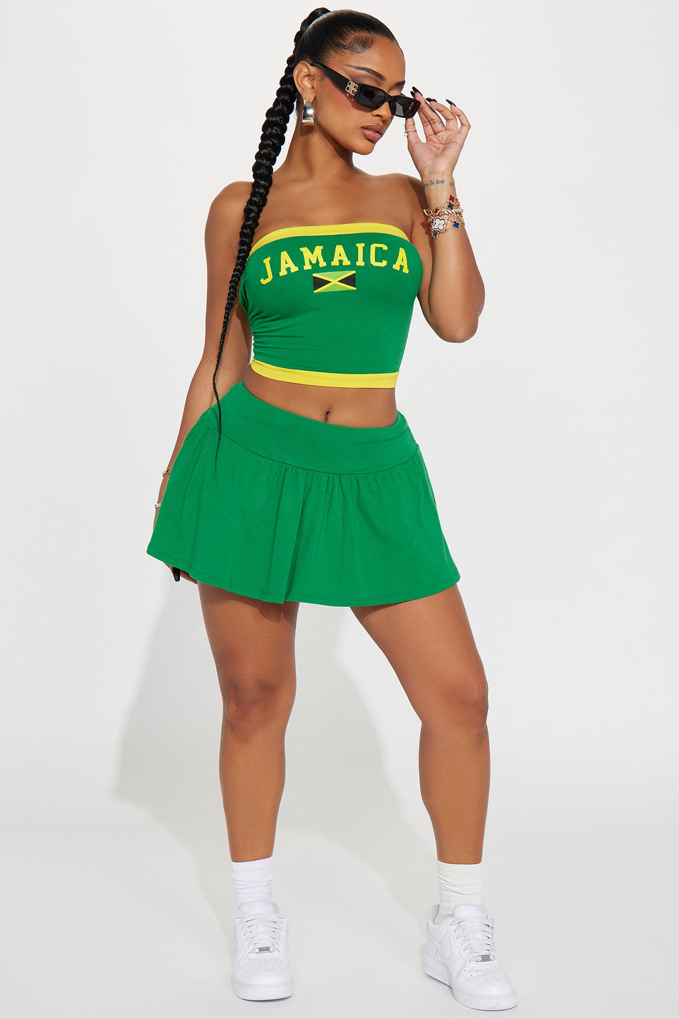 Skirt Set (Green/combo) image 2