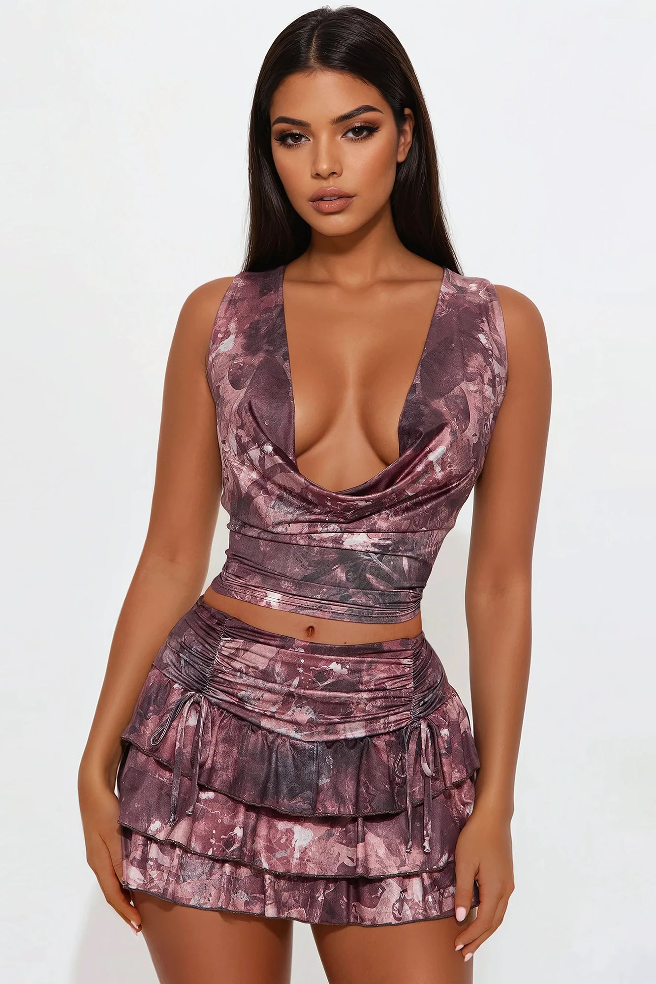Skirt Set (Brown/combo) image 2