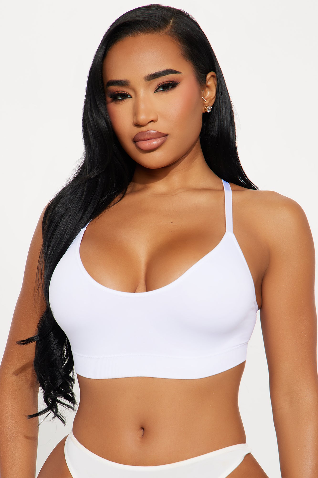 Smooth And Ready Seamless Triangle Bralette (White)