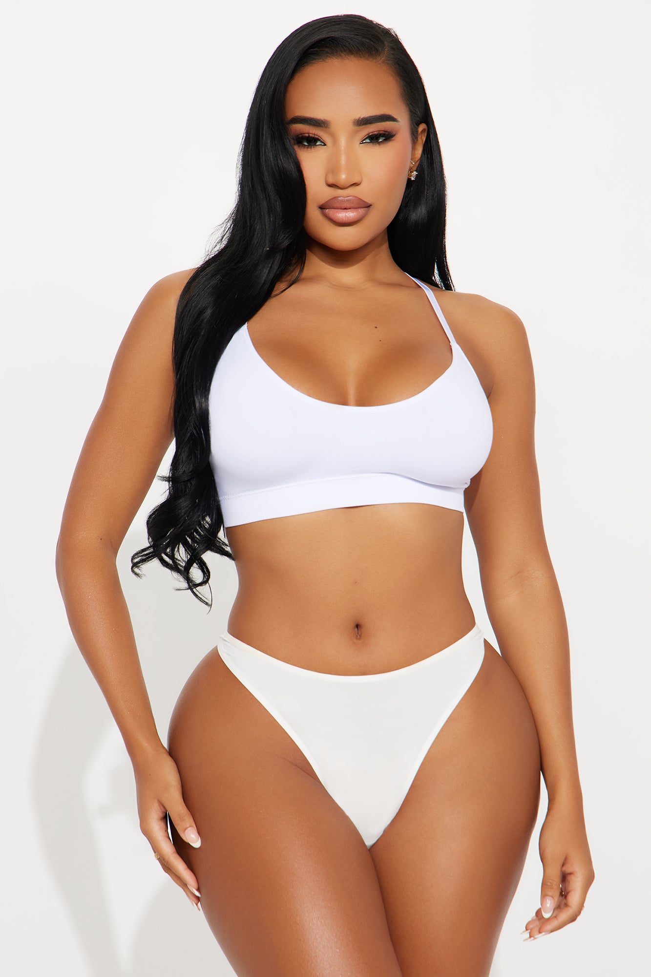 Smooth And Ready Seamless Triangle Bralette (White) image 3