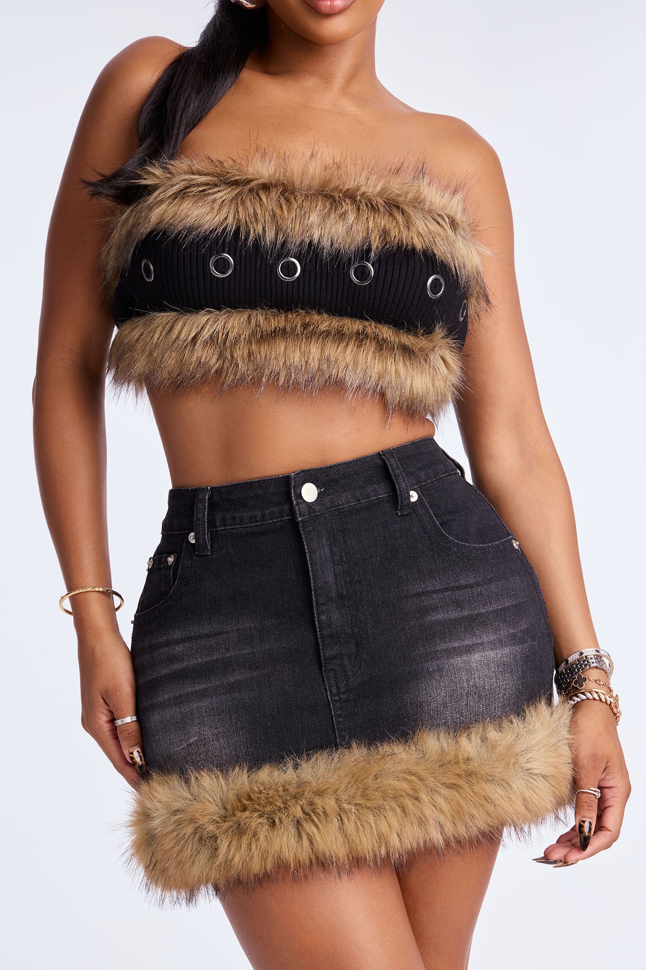 Mini Denim Skirt (Dark Wash) image 2