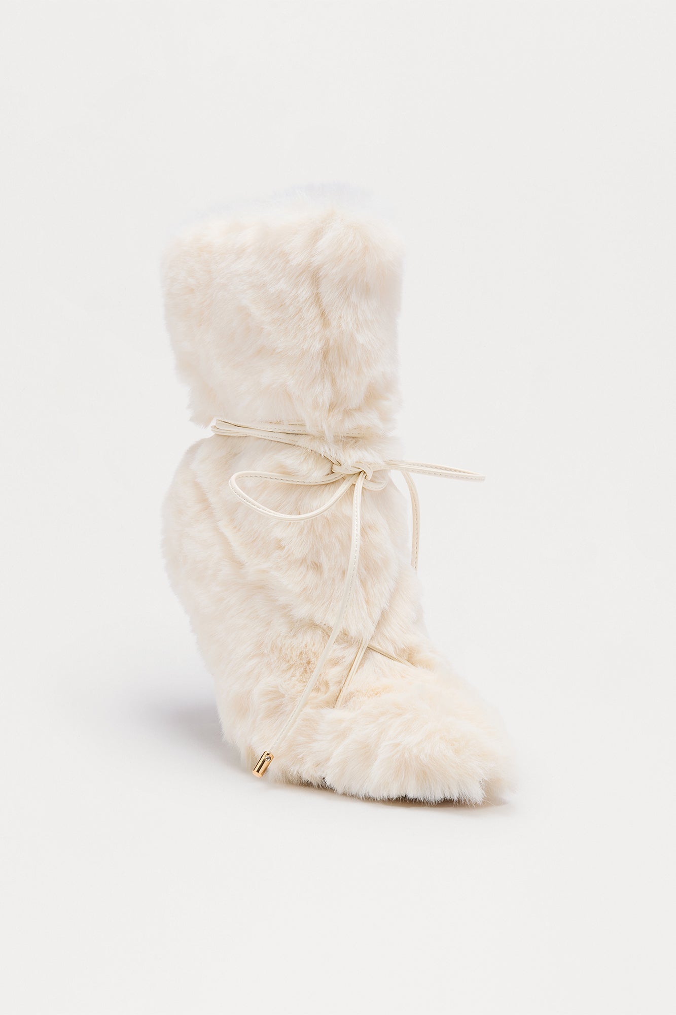 Faux Fur Stiletto Boots (Cream) image 2