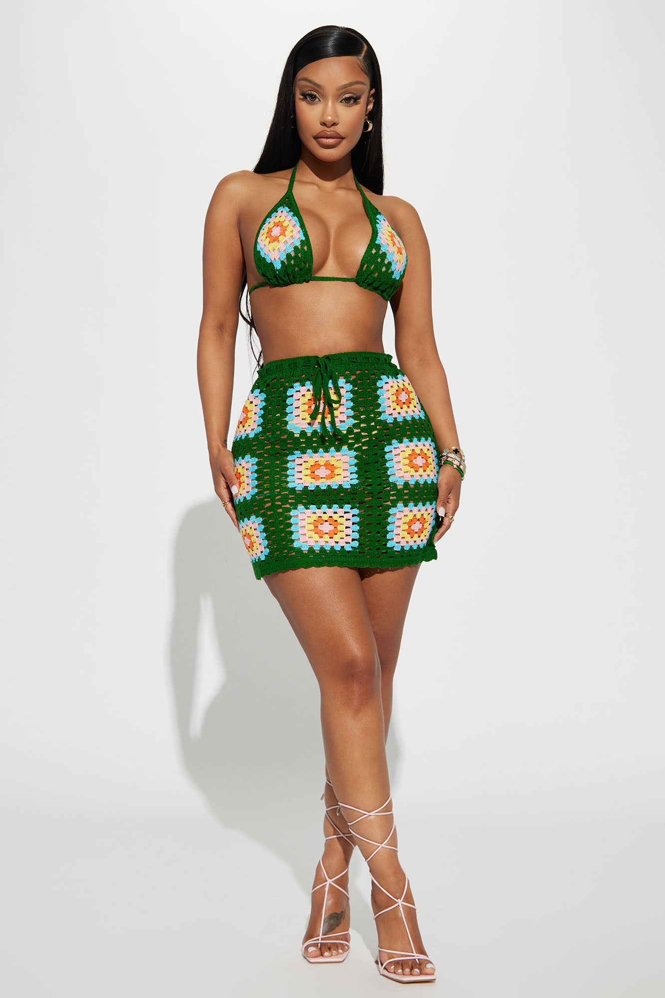 Skirt Set (Green/combo) image 2